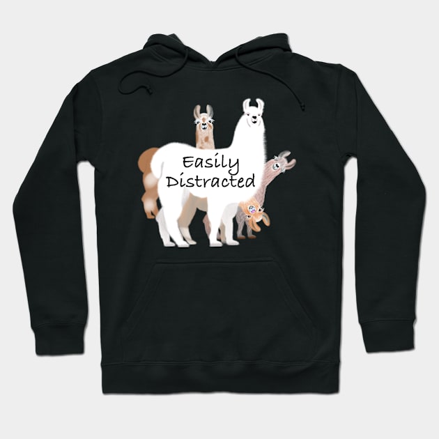 Funny Easily Distracted Llama design Hoodie by Thepackingllamas 